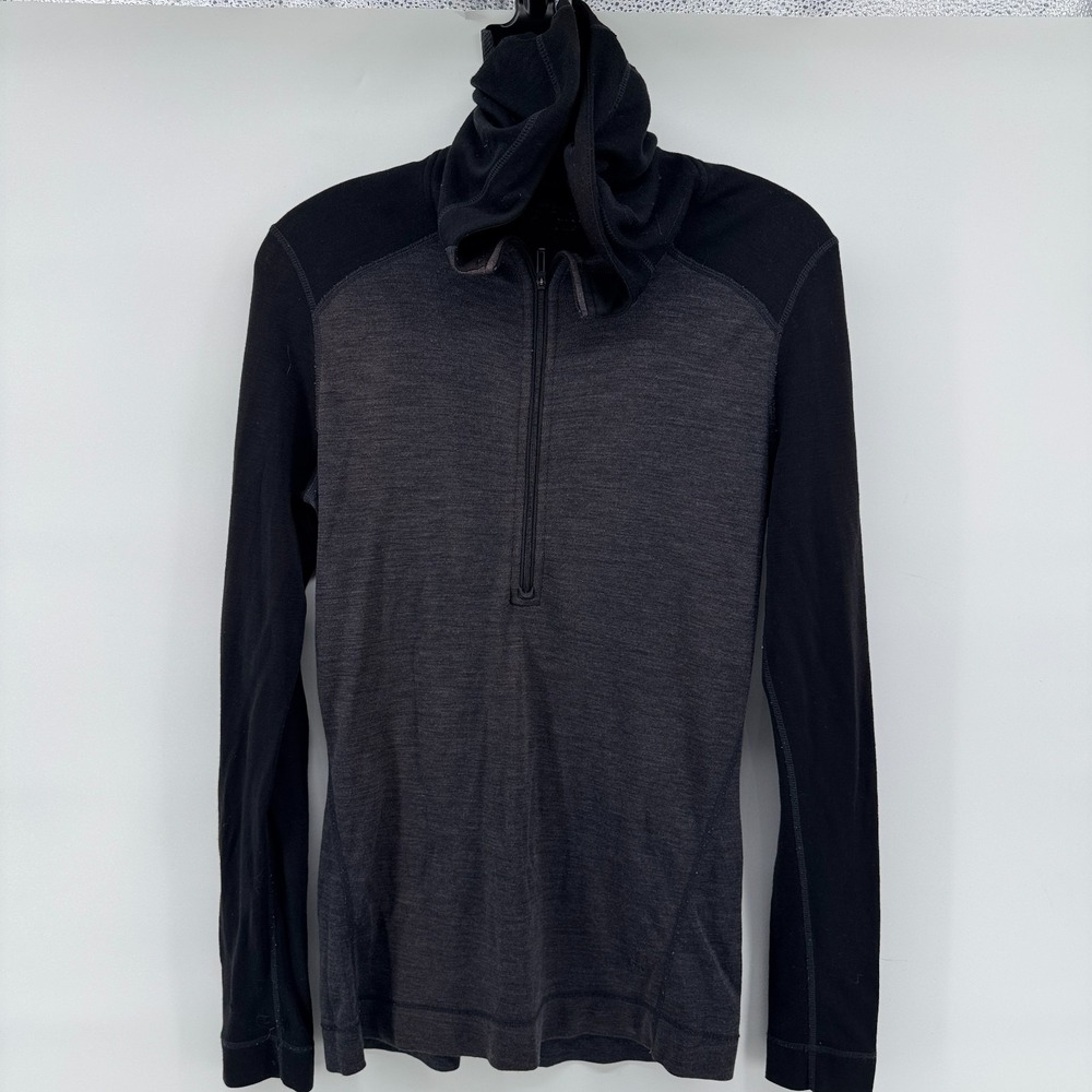 Smartwool Merino Wool Long Sleeve Pullover 1/2 Zip Mens Medium Hooded